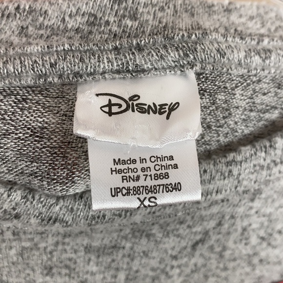 Disney Mickey Mouse And Minnie Mouse Gray Long Sleeve Top Size XS - Picture 8 of 11